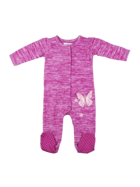 

Chirpie Pie by Pantaloons Infant Girls Pink Self-Design Sleepsuit