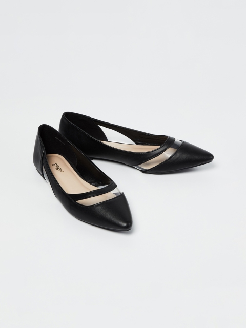 Ginger by Lifestyle Women Black Solid Ballerinas