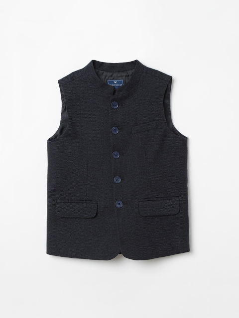 

Fame Forever by Lifestyle Boys Navy Blue Solid Waistcoat