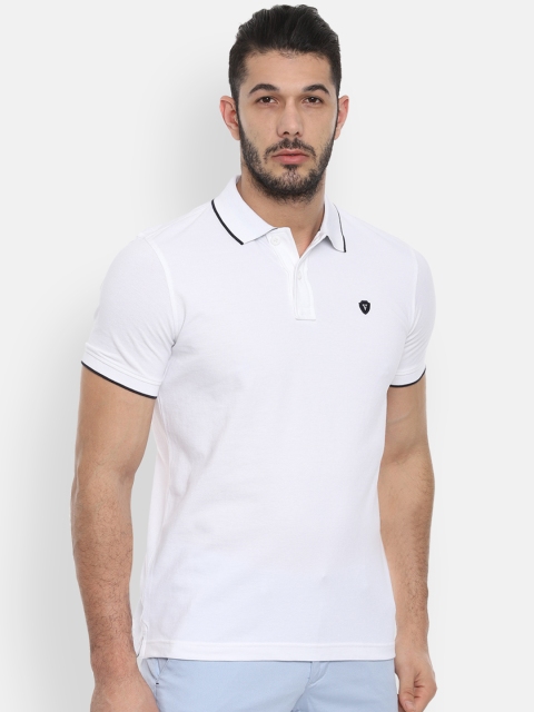 

Van Heusen Sport Men White Solid Polo Collar Pure Cotton T-shirt