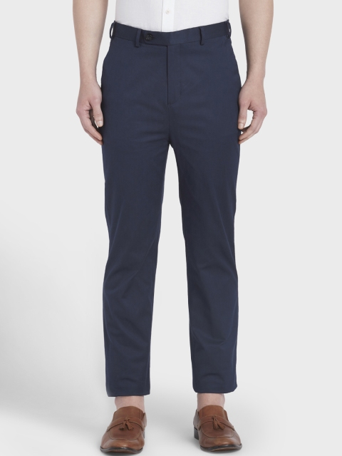 

ColorPlus Men Blue Tapered Fit Solid Regular Trousers