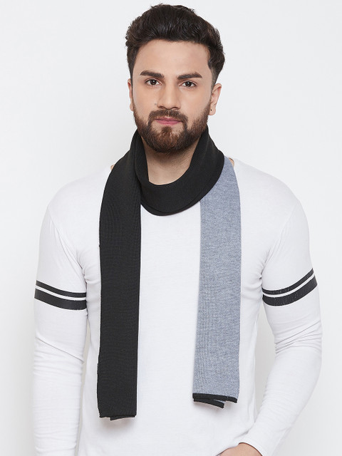 

Alvaro Castagnino Men Solid Black & Grey Muffler