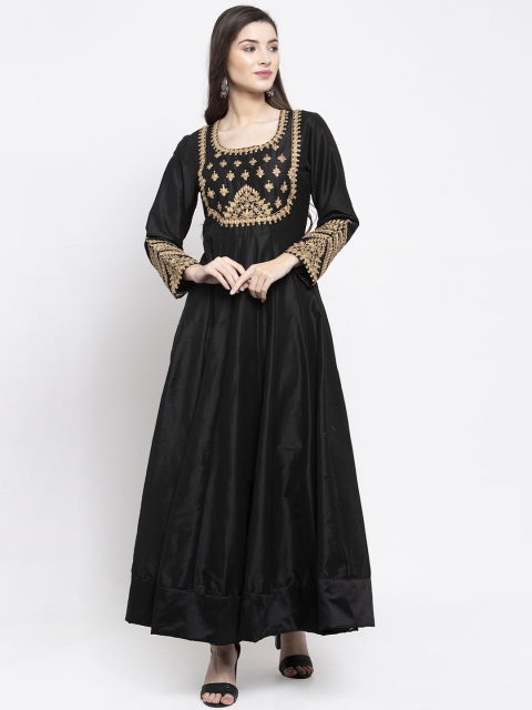 

Bhama Couture Women Black & Gold-Coloured Embellished Anarkali Kurta