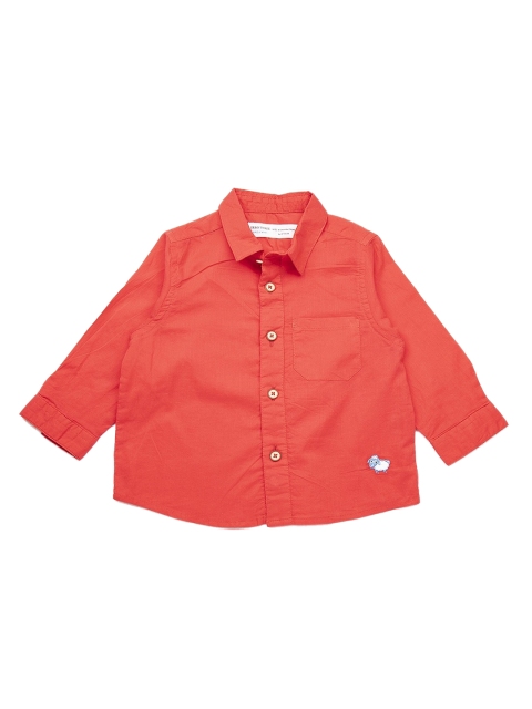 

ZERO THREE Boys Red Regular Fit Solid Casual Shirt