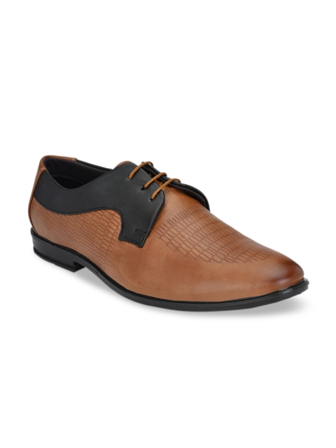 

Big Fox Men Tan Brown & Black Colour-Blocked Semi-Formal Derbys