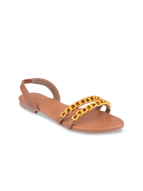 

CHINI C Women Brown Embellished Open Toe Flats