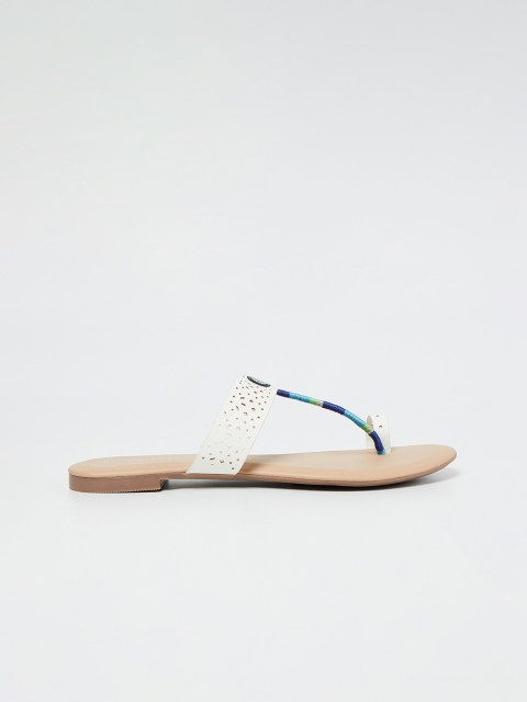 

Melange by Lifestyle Women White Colourblocked One Toe Flats