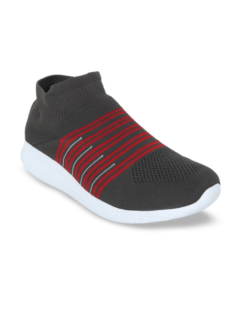 

Yuuki Men Grey & Red Mesh Walking Shoes