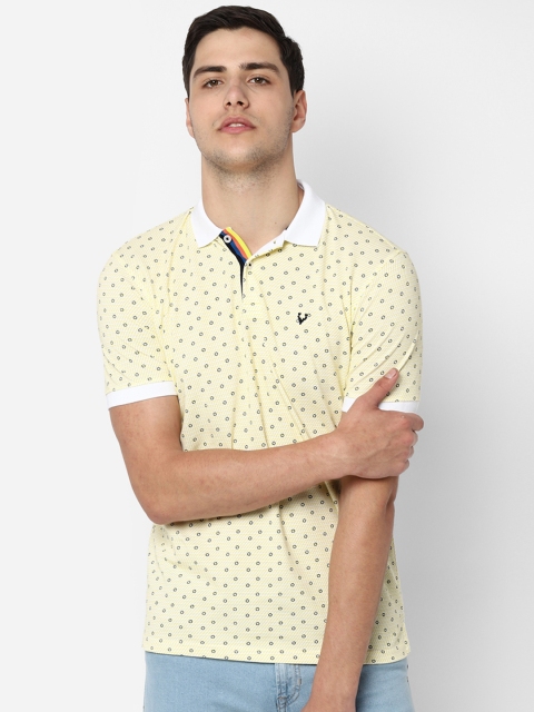 

Allen Solly Men Yellow & Black Printed Polo Collar T-shirt