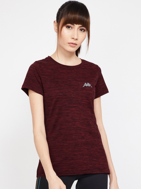 

Kappa Women Burgundy Solid Round Neck T-shirt