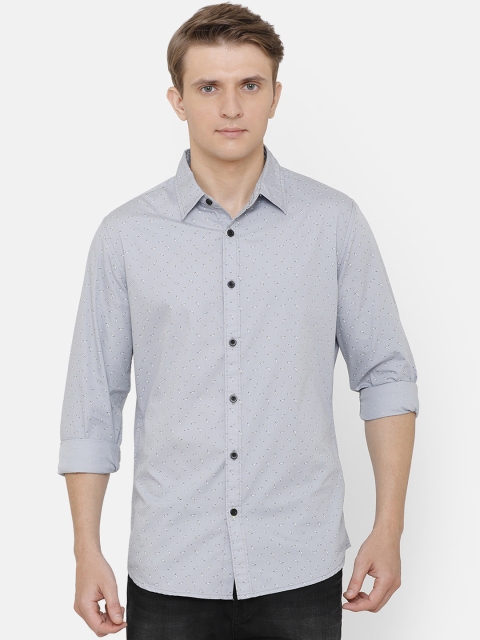 

AweTRend Men Grey Slim Fit Printed Casual Shirt