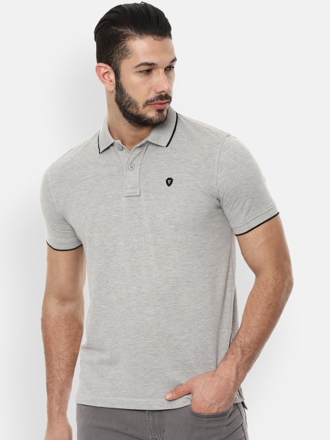 

Van Heusen Sport Men Grey Solid Polo Collar Pure Cotton T-shirt
