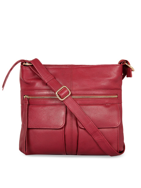 

Leather Zentrum Red Solid Genuine Leather Sling Bag