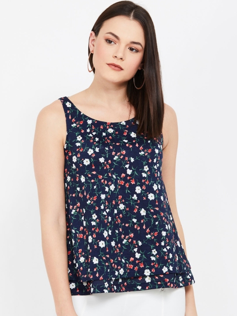 

CODE by Lifestyle Women Navy Blue &Off-White Printed A-Line Top