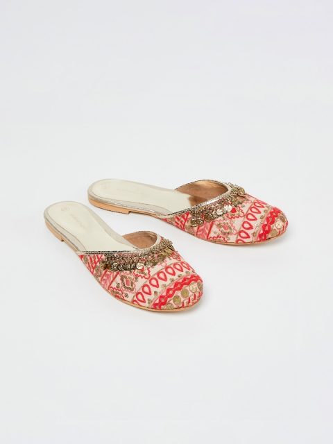 

Melange by Lifestyle Women Beige Embellished Mules