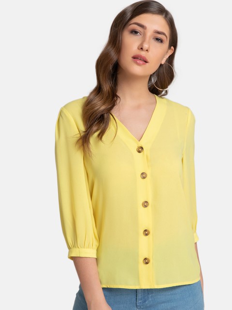 

Kazo Women Yellow Solid Top