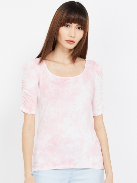 

CODE by Lifestyle Women Pink & White Dyed Top