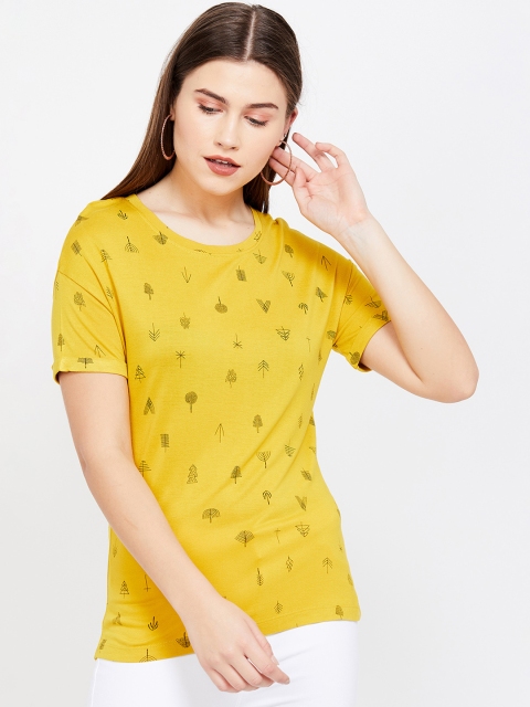 

Fame Forever by Lifestyle Women Mustard Yellow Printed Top