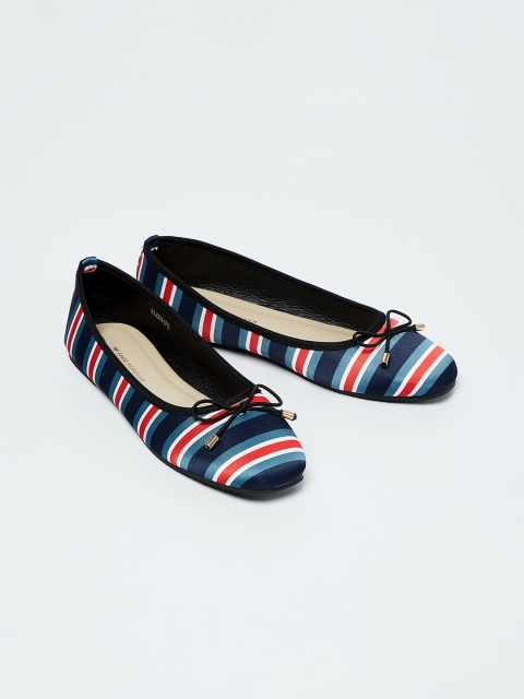 

Fame Forever by Lifestyle Girls Navy Blue Striped Canvas Ballerinas