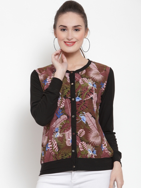 

armure Women Black & Brown Printed Top