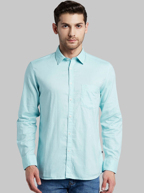 

Parx Men Blue Slim Fit Solid Casual Shirt