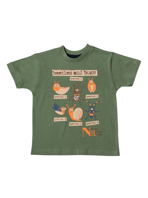 

Kid Studio Boys Green Printed Round Neck T-shirt