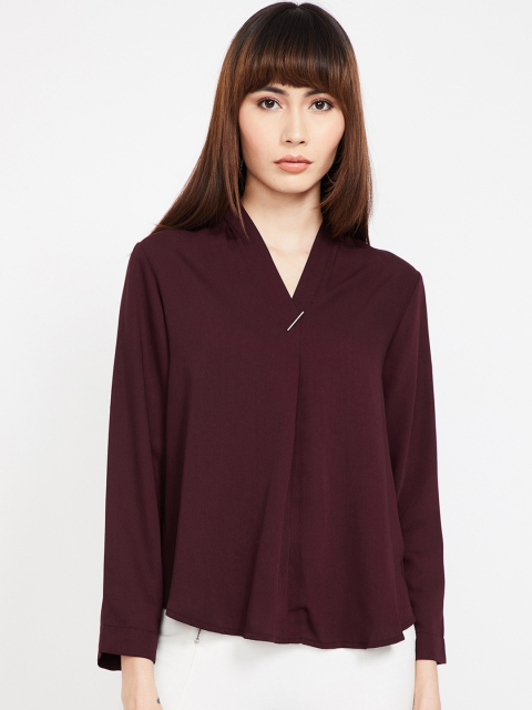 

CODE by Lifestyle Women Burgundy Solid Top