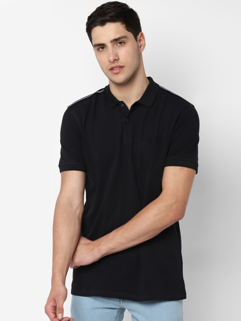 

Allen Solly Men Black Solid Polo Collar T-shirt