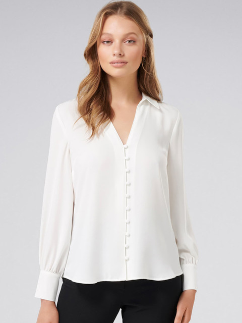 

Forever New Women White Regular Fit Solid Formal Shirt