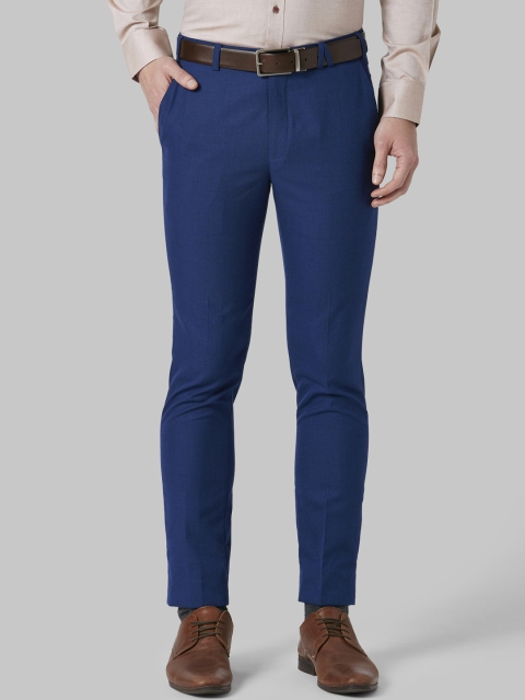 

Park Avenue Men Blue Regular Fit Solid Formal Trousers