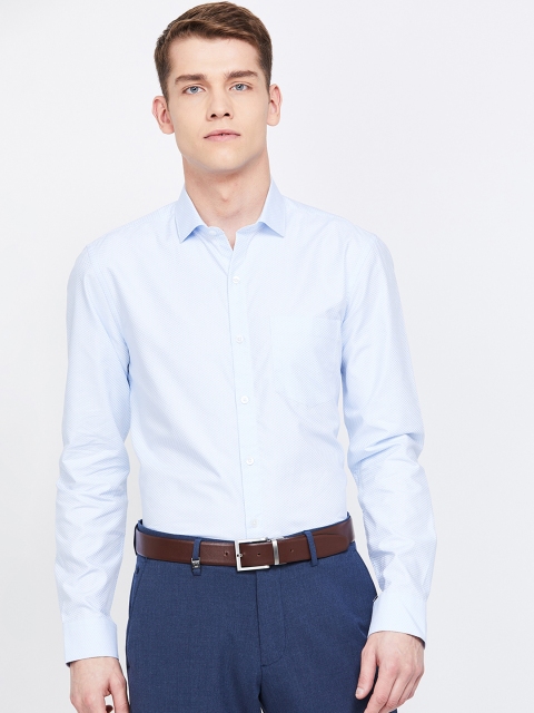 

CODE by Lifestyle Men Blue Slim Fit Self Design Semiformal Shirt