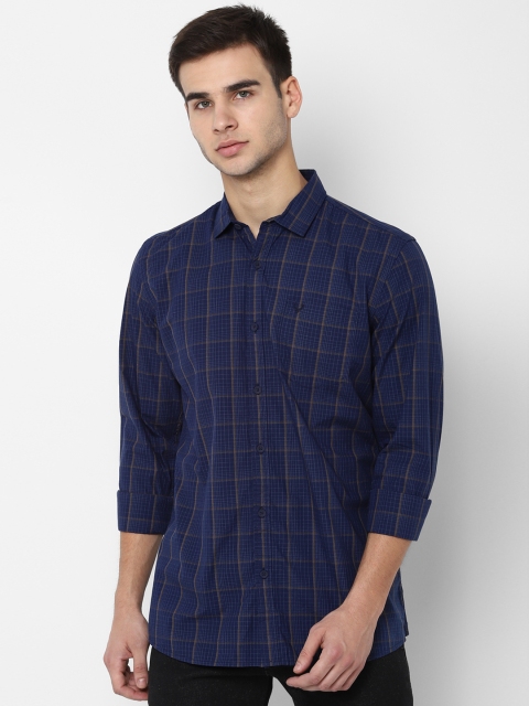 

Solly Jeans Co. Men Navy Blue & Grey Regular Fit Checked Casual Shirt