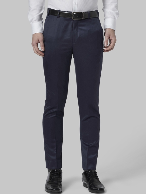 

Park Avenue Men Blue Regular Fit Solid Formal Trousers, Navy blue