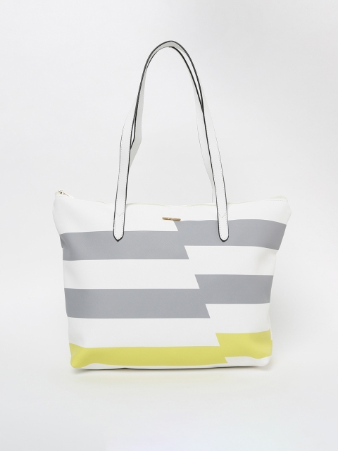 

Ginger by Lifestyle White & Grey Striped Shoulder Bag