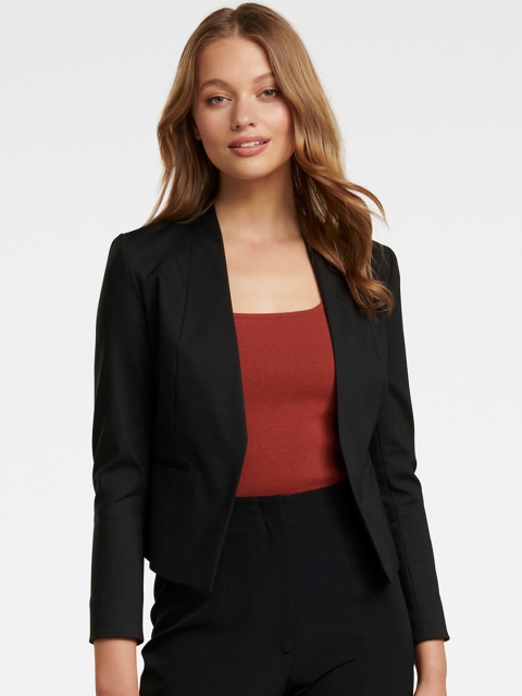 

Forever New Women Black Solid Tailored-Fit Open-Front Blazer