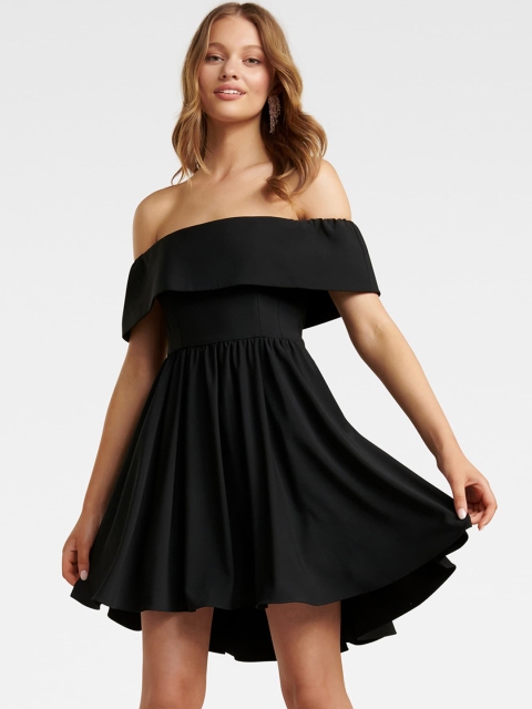 

Forever New Women Black Solid Fit and Flare Dress