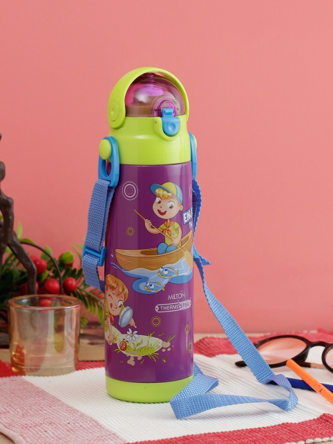 

Milton Kids Purple & Green Printed Kidzy-650 Thermosteel Water Sipper Bottle 550 ml
