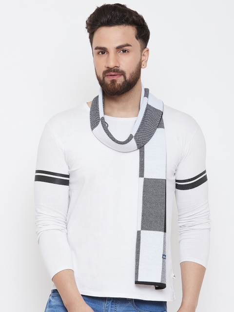 

Alvaro Castagnino Men White & Black Checked Knitted Muffler