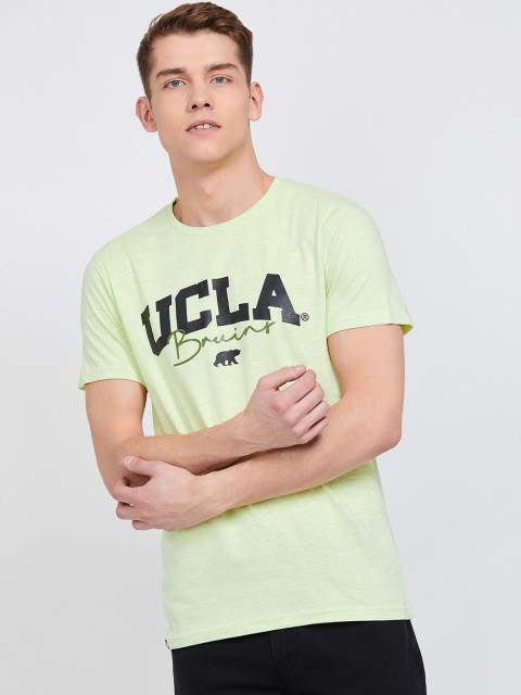 

UCLA Men Lime Green Printed Round Neck T-shirt