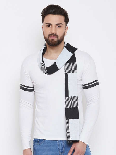 

Alvaro Castagnino Men White & Black Checked Knitted Muffler