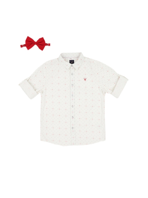

Allen Solly Junior Boys White & Red Regular Fit Printed Casual Shirt