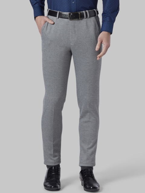 

Park Avenue Men Grey Regular Fit Self Design Regular Trousers