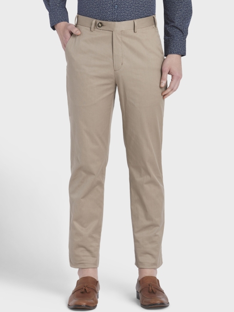 

ColorPlus Men Beige Tapered Fit Solid Regular Trousers