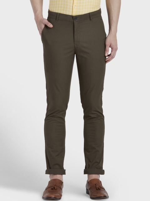 

ColorPlus Men Olive Green Regular Fit Solid Regular Trousers