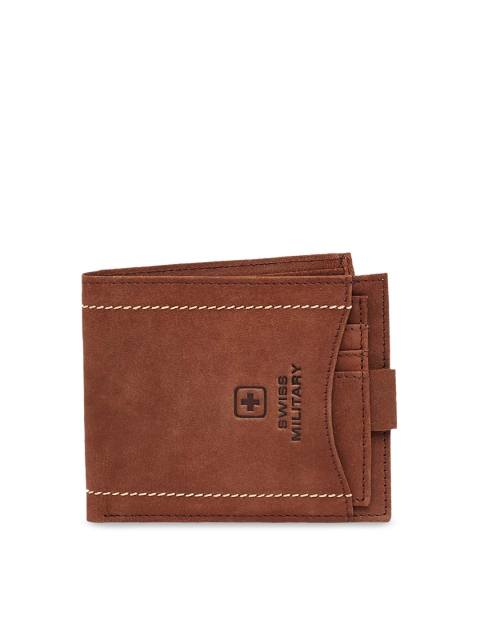 

SWISS MILITARY Unisex Brown Solid Leather Two Fold Wallet