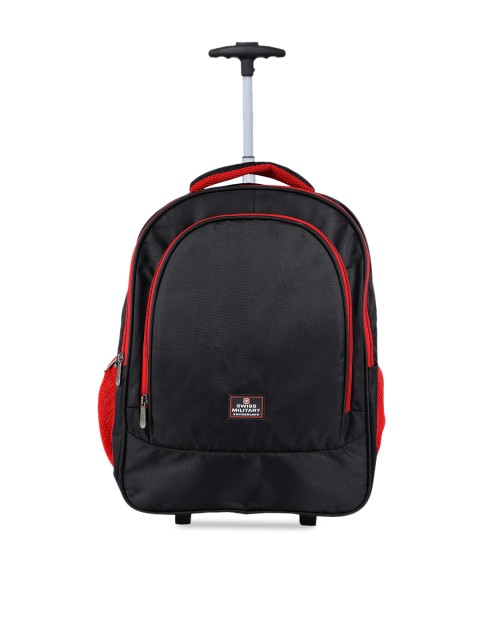 

Swiss Military Unisex Black & Red Colourblocked Trolley Laptop Backpack
