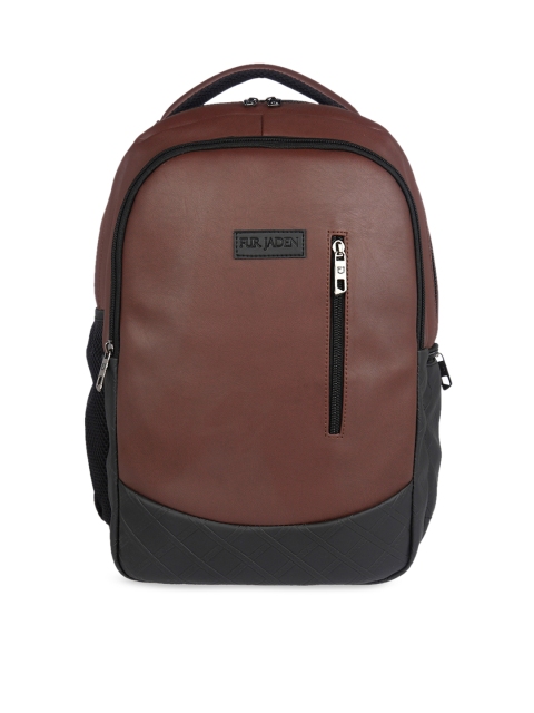 

FUR JADEN Unisex Coffee Brown Solid Backpack