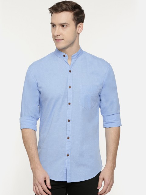 

ROLLER FASHIONS Men Blue New Slim Fit Solid Casual Shirt