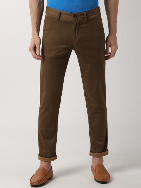 

Peter England Casuals Men Brown Slim Fit Solid Regular Trousers