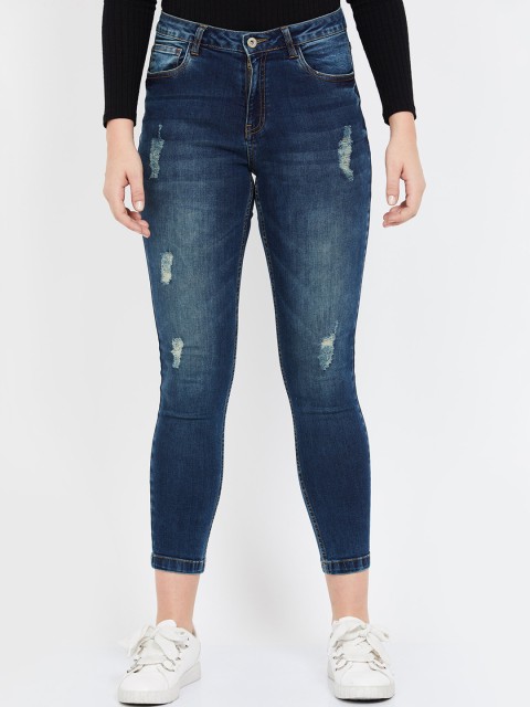 

Ginger by Lifestyle Women Blue Skinny Fit Mid-Rise Mildly Distressed Jeans